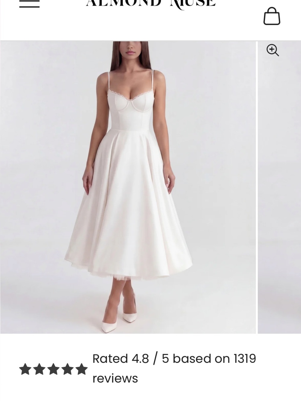White Midi Fit-and-Flare Dress